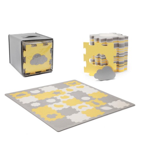 Kinderkraft Luno Shapes  - mata piankowa puzzle 3D | Yellow